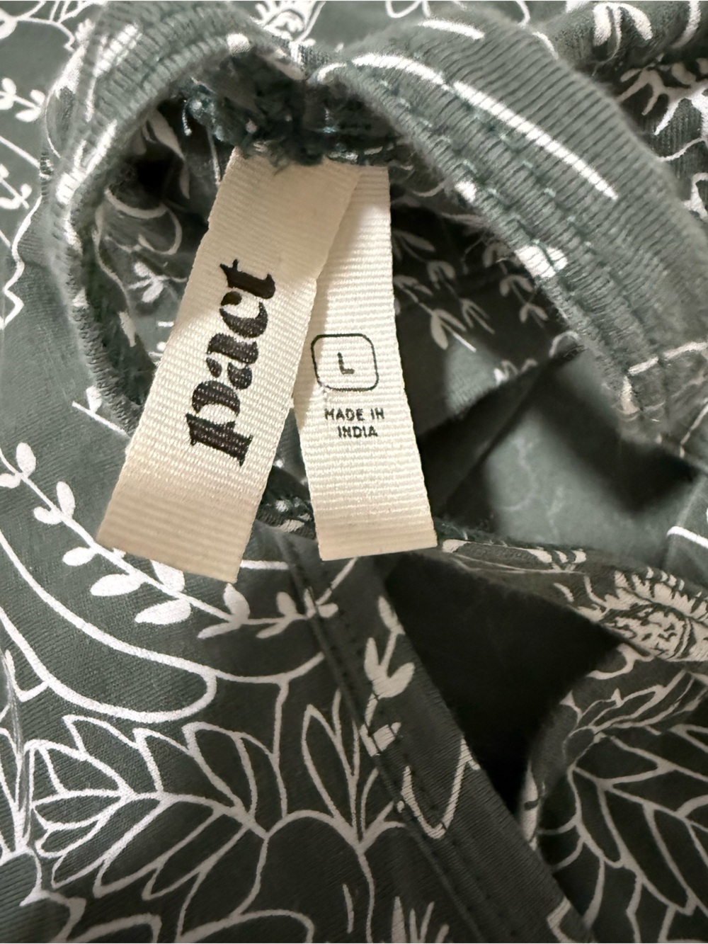 PACT Organic Fit & Flare Midi Dress in Sage Green Floral Size Small Large - Picture 8 of 8